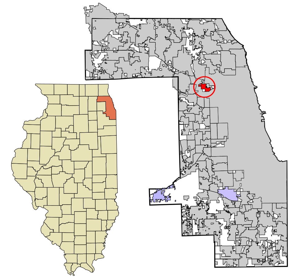 Locator map of Norridge