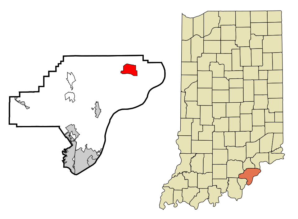 Locator map of New Washington
