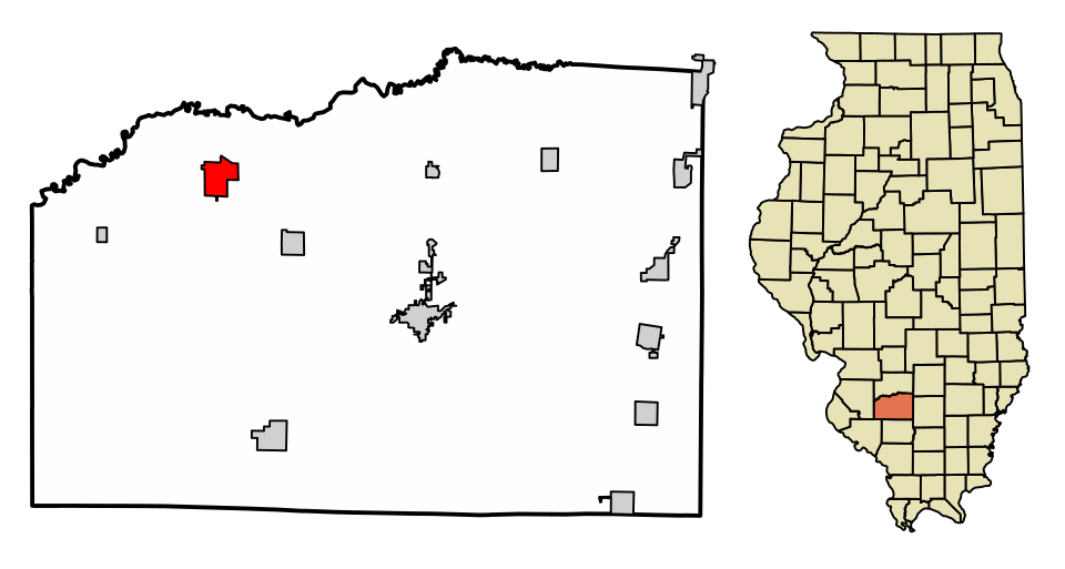 Locator map of Okawville
