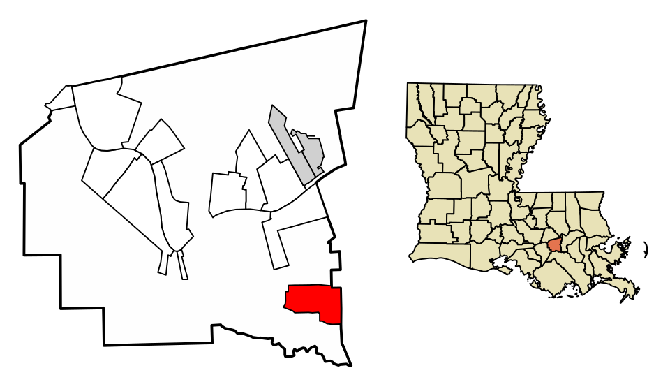 Locator map of South Vacherie