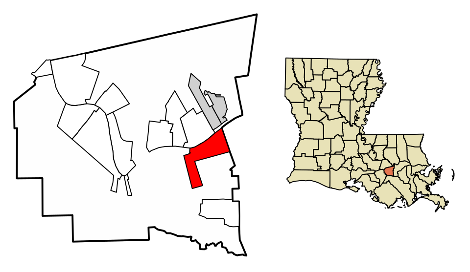 Locator map of North Vacherie