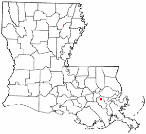 Locator map of Hahnville