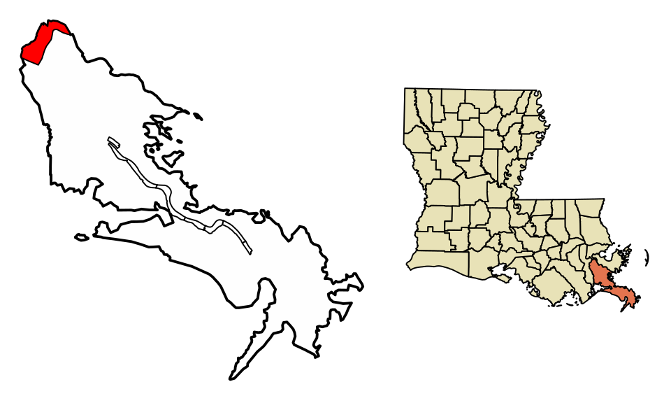 Locator map of Belle Chasse