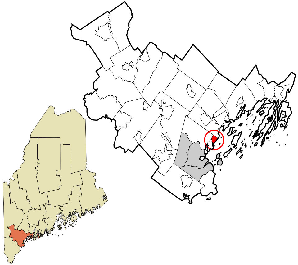 Locator map of Falmouth Foreside