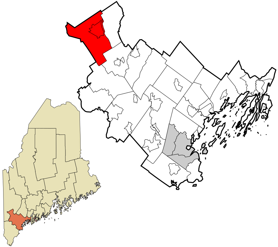 Locator map of Bridgton