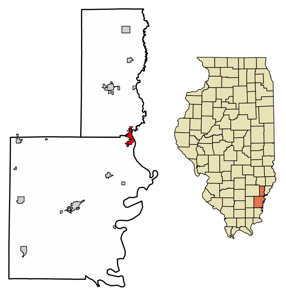 Locator map of Grayville