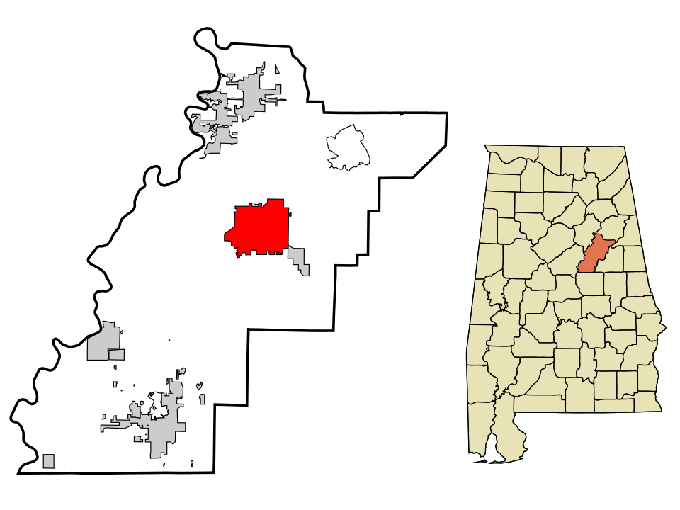 Locator map of Talladega