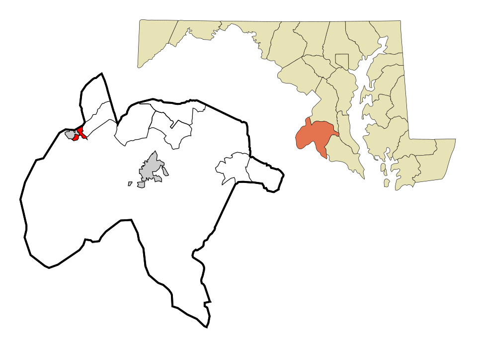 Locator map of Potomac Heights