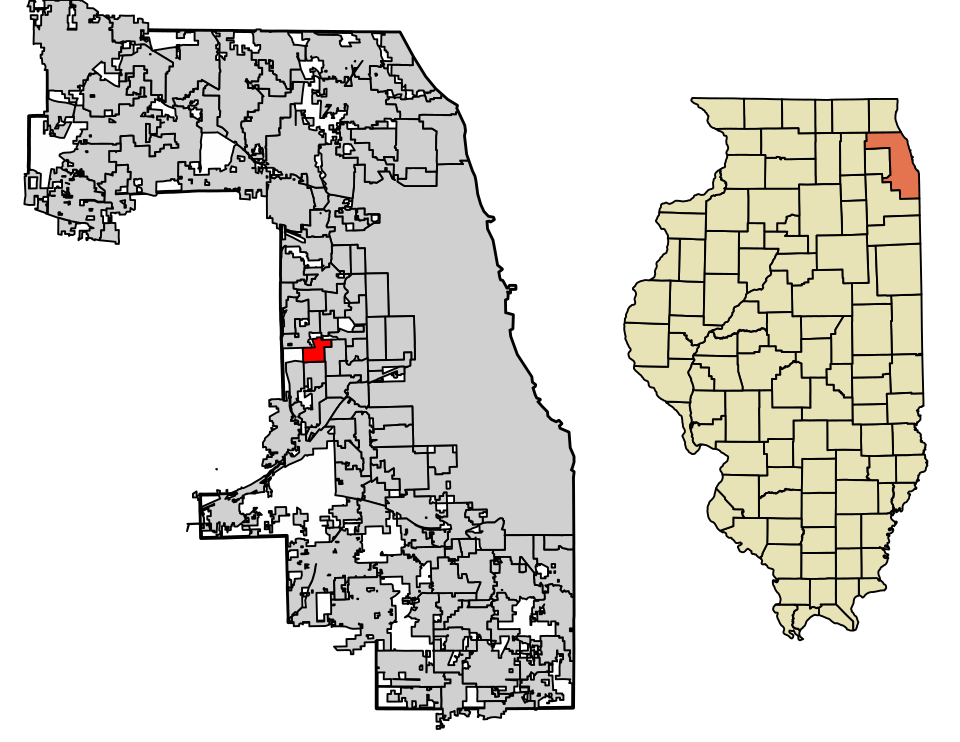 Locator map of La Grange Park