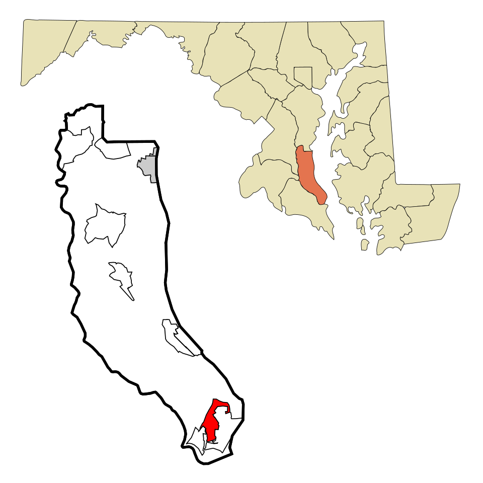 Locator map of Lusby