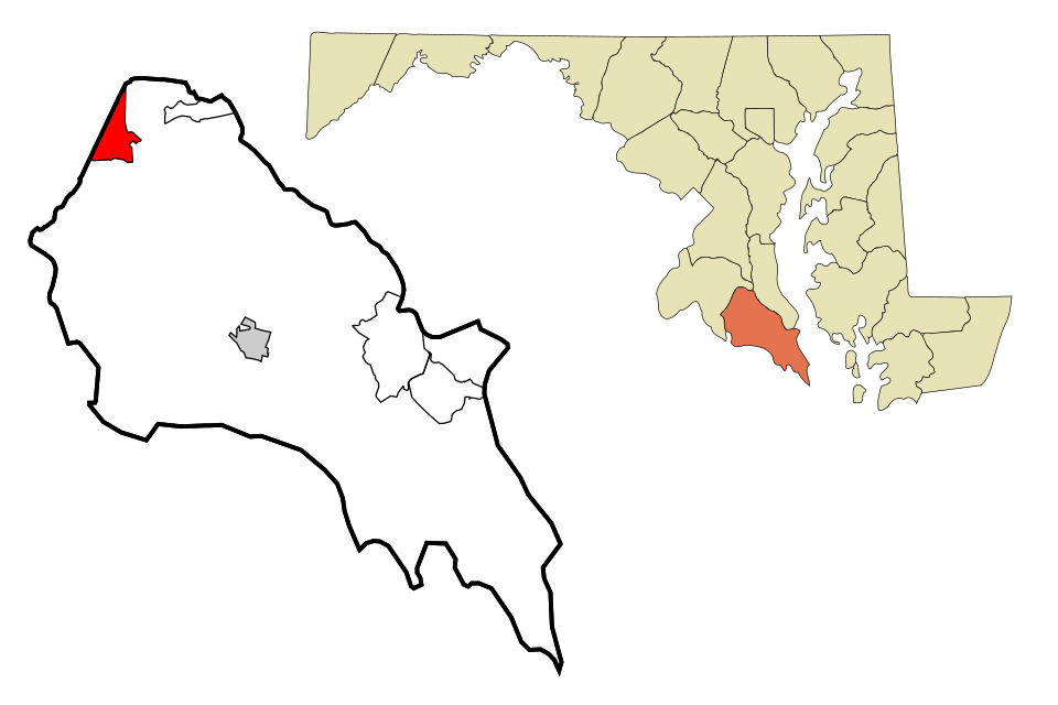 Locator map of Charlotte Hall