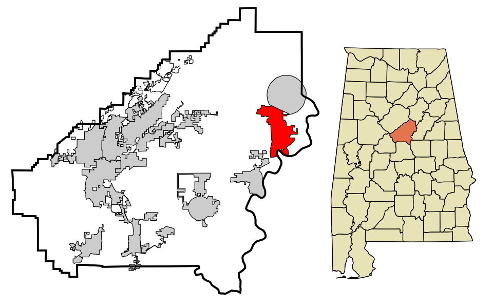 Locator map of Harpersville