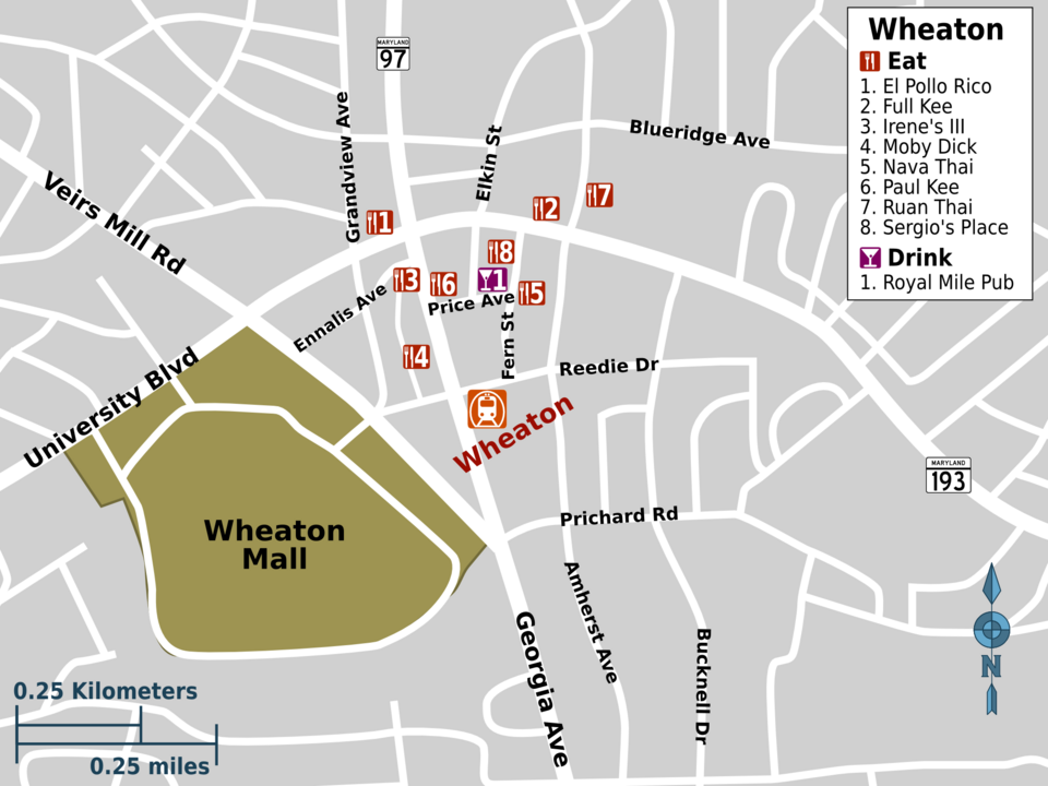 Locator map of Wheaton