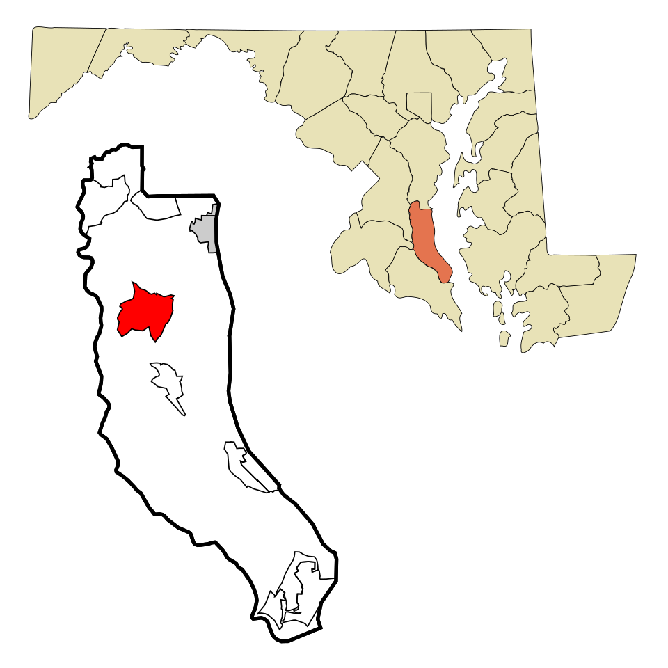 Locator map of Huntingtown