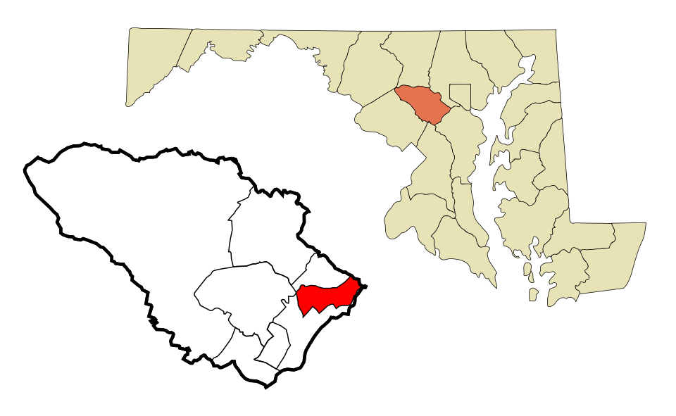 Locator map of Elkridge