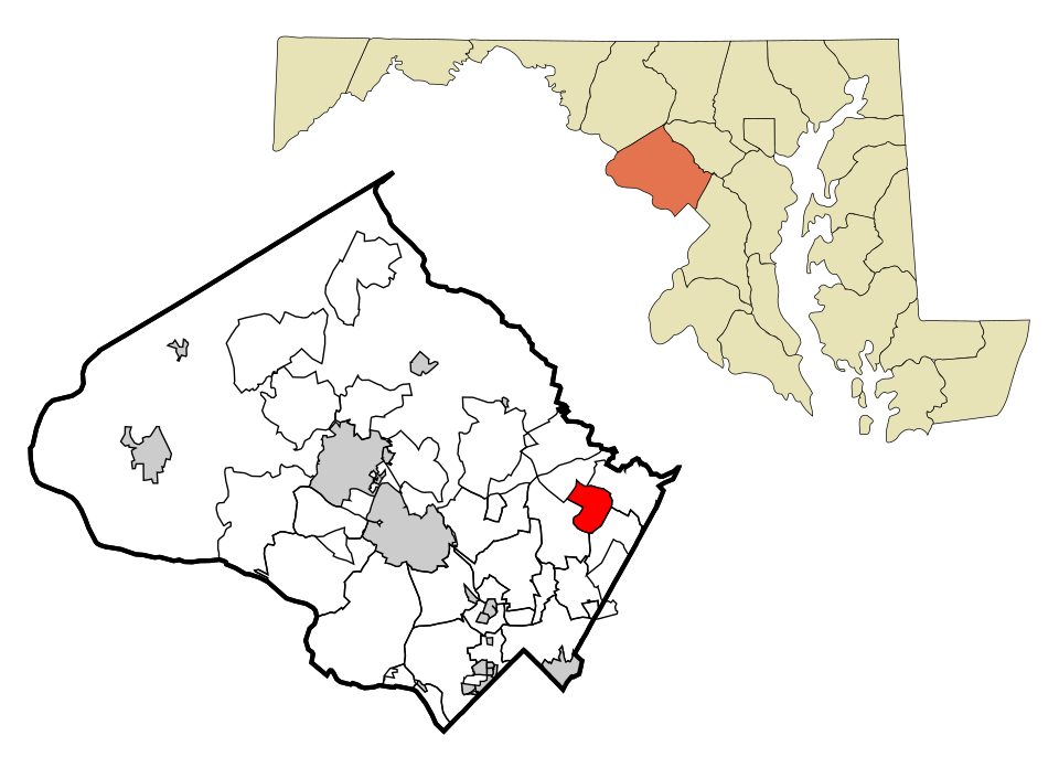 Locator map of Cloverly