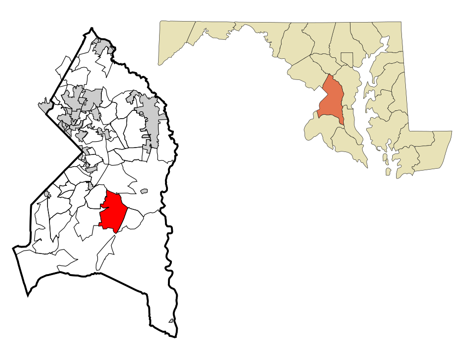 Locator map of Rosaryville
