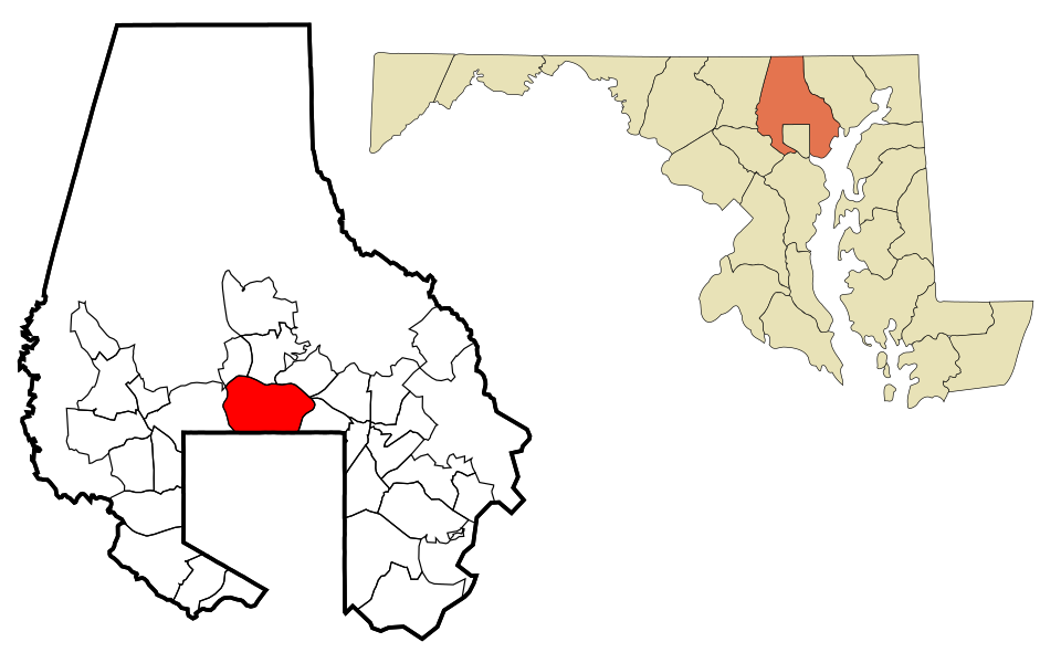 Locator map of Towson