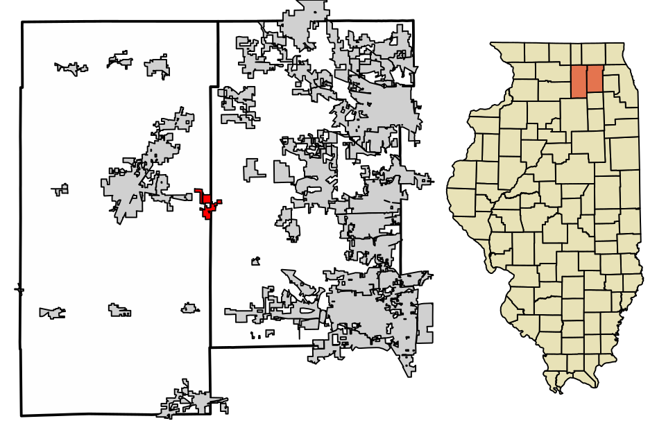 Locator map of Maple Park
