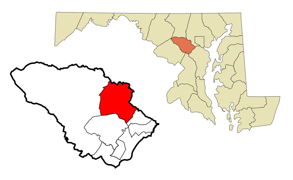 Locator map of Ellicott City