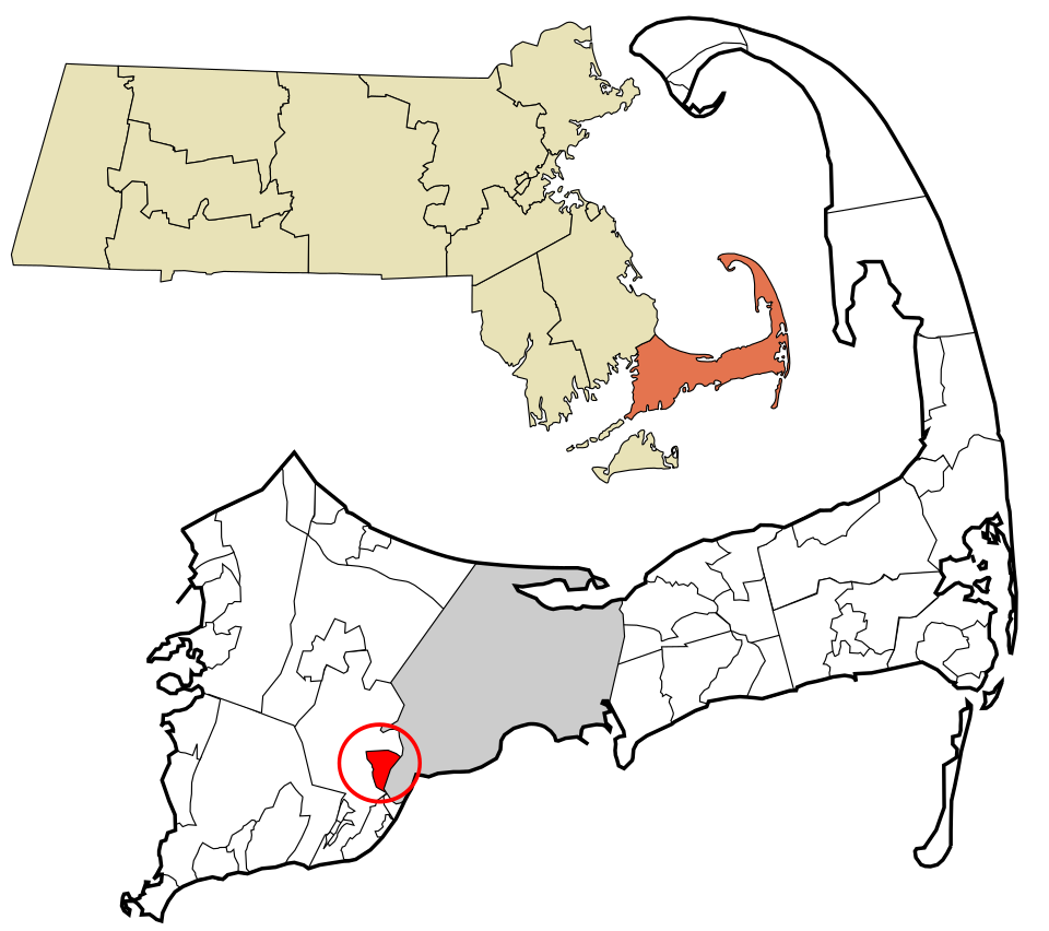 Locator map of Mashpee Neck