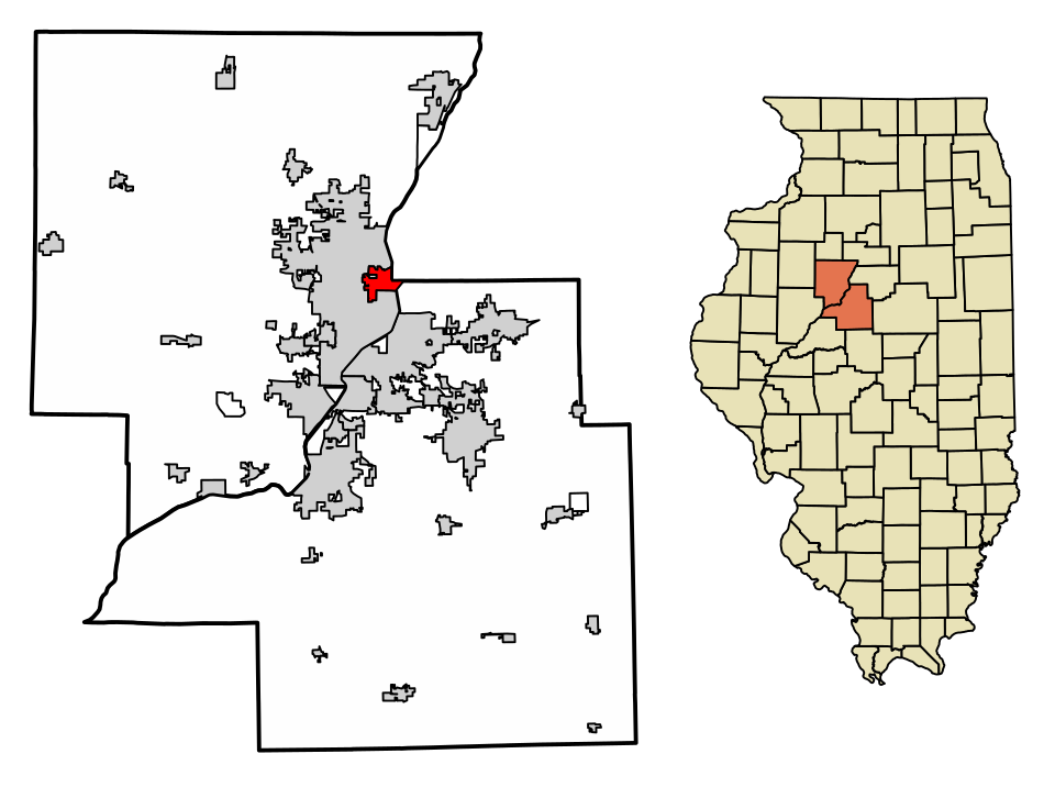 Locator map of Peoria Heights