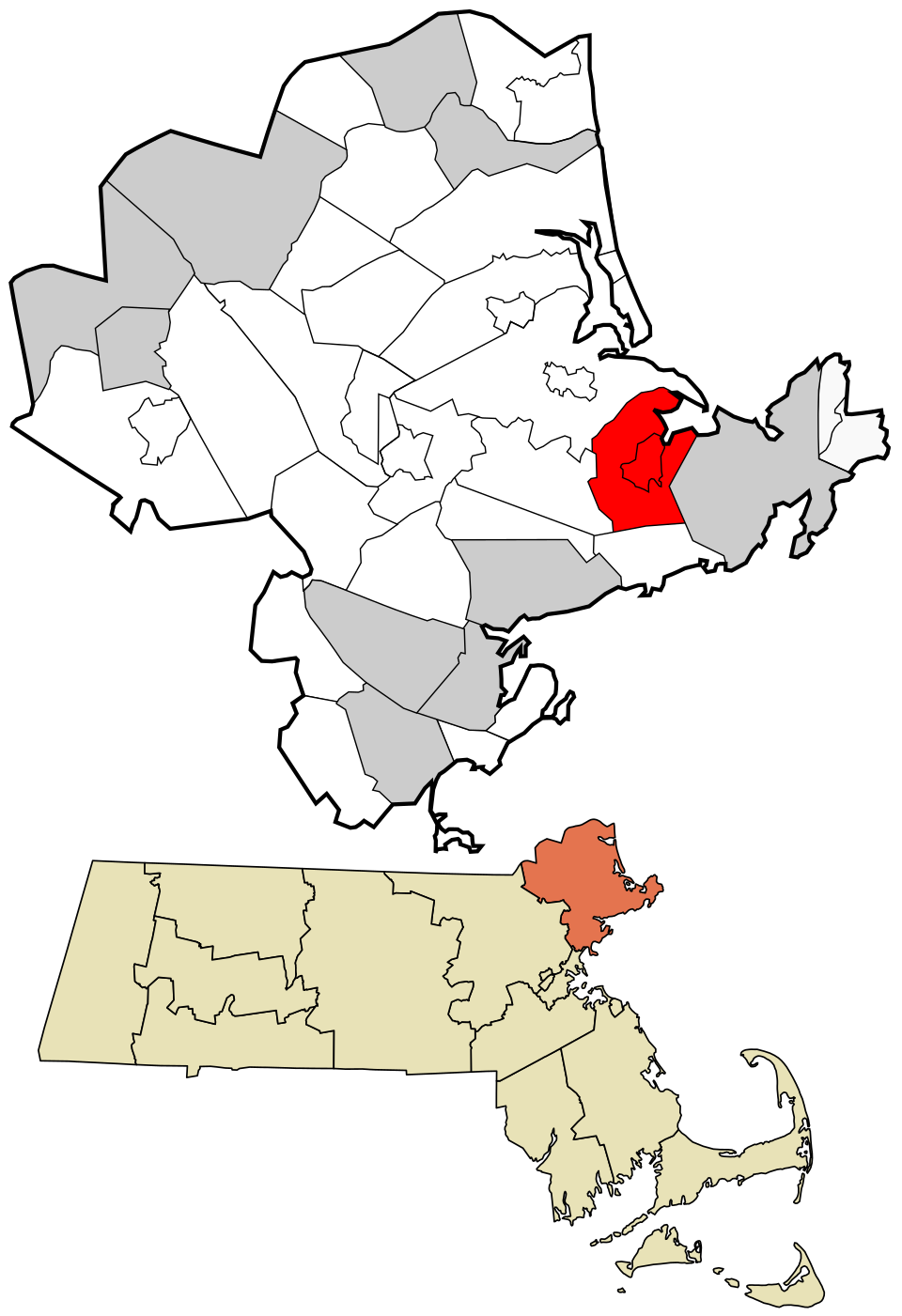 Locator map of Essex