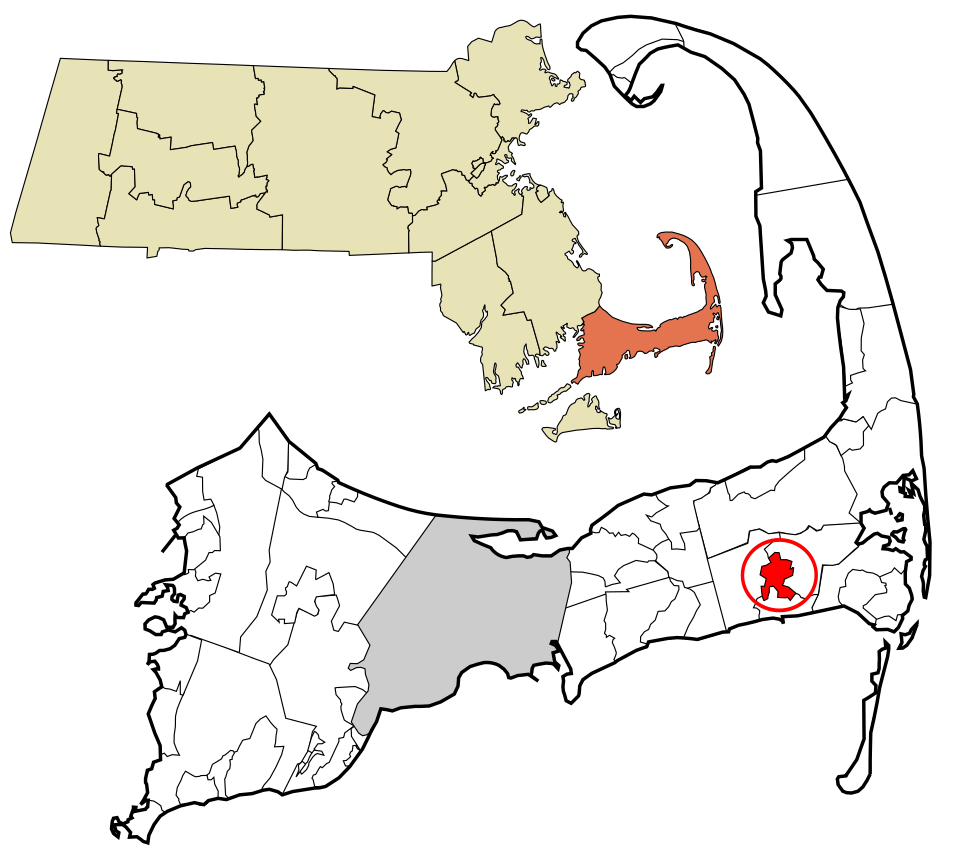 Locator map of Harwich Center