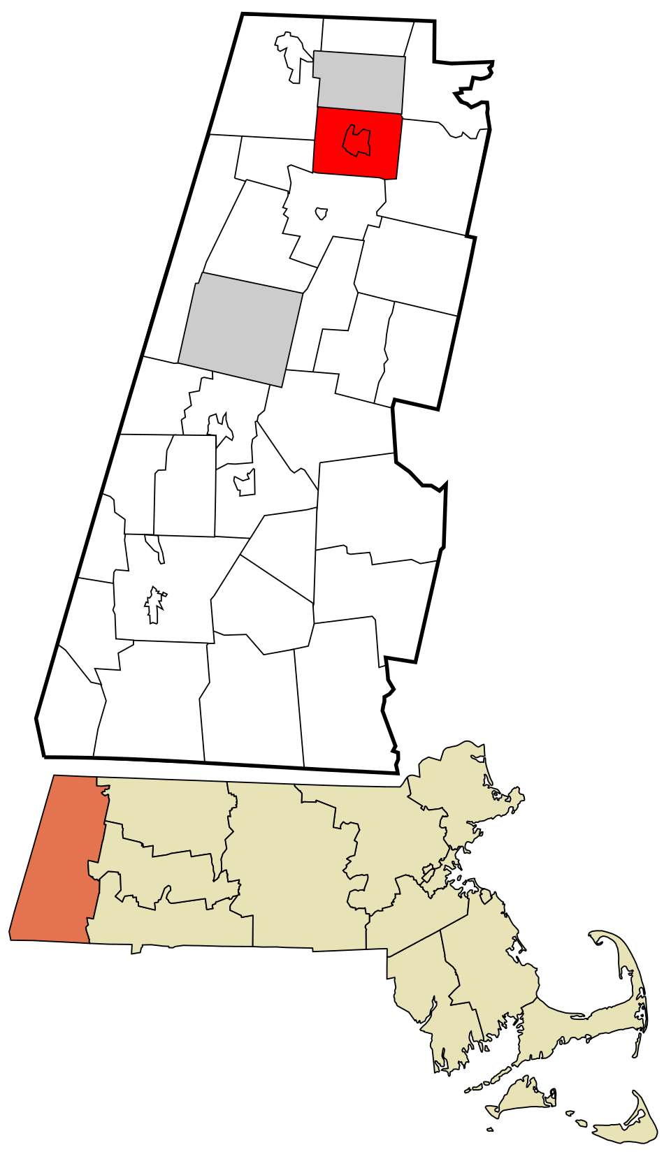 Locator map of Adams
