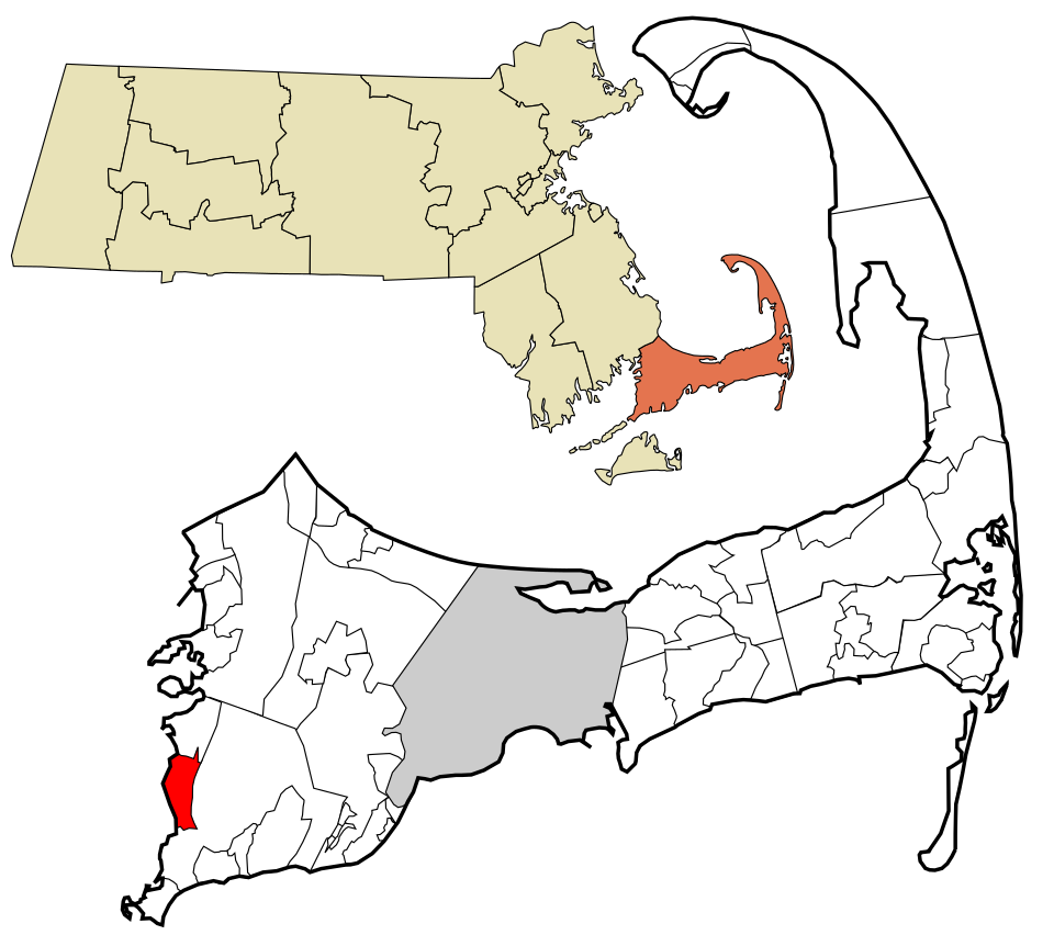 Locator map of West Falmouth