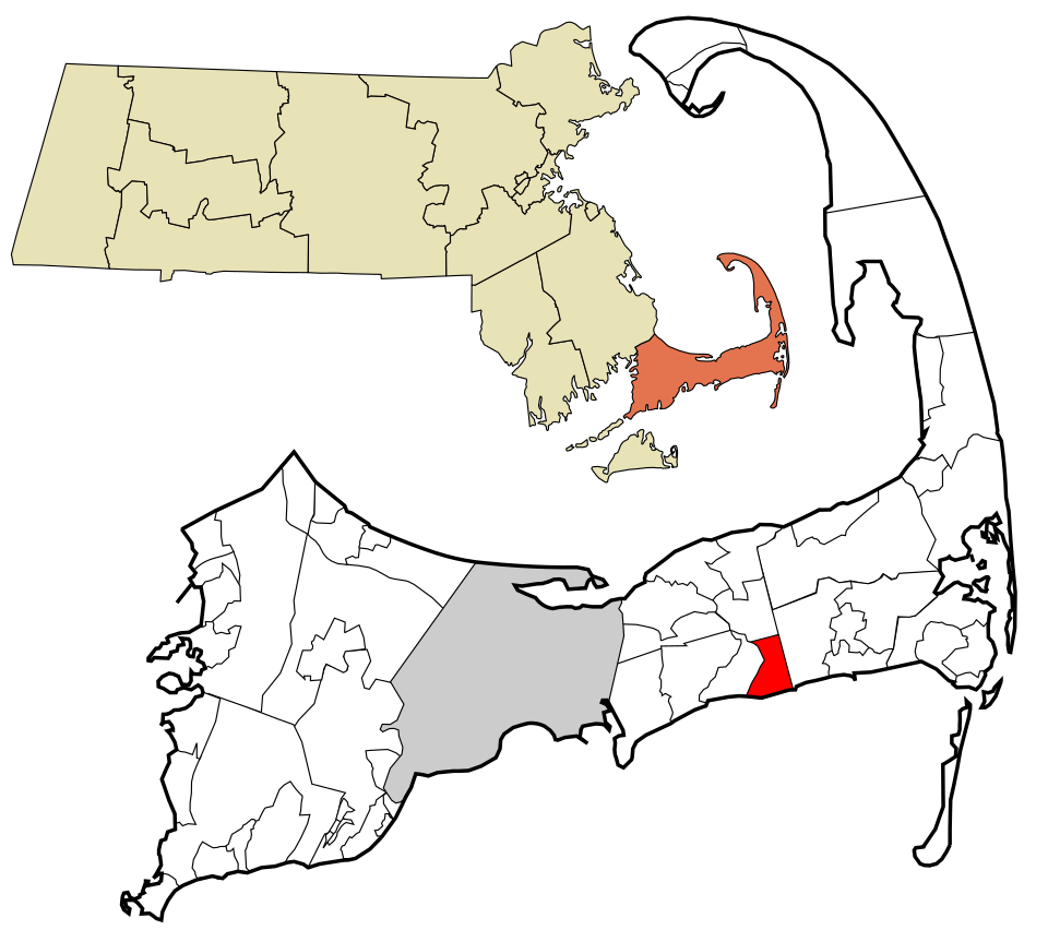 Locator map of Dennis Port
