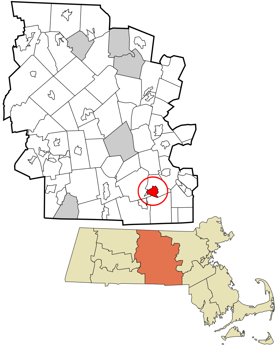 Locator map of Whitinsville