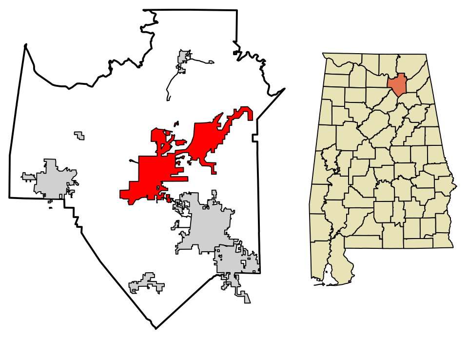 Locator map of Guntersville