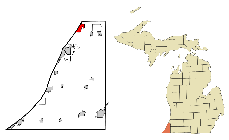 Locator map of Lake Michigan Beach