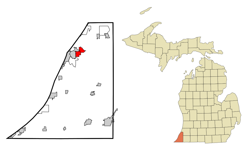Locator map of Benton Heights