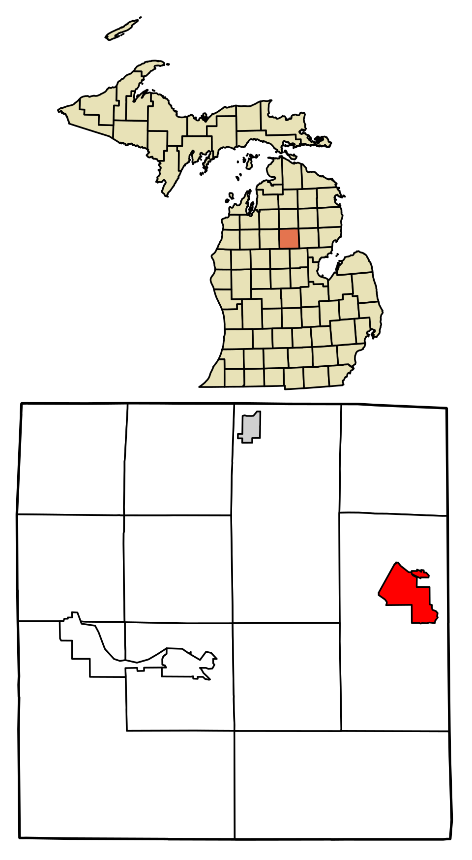 Locator map of St. Helen