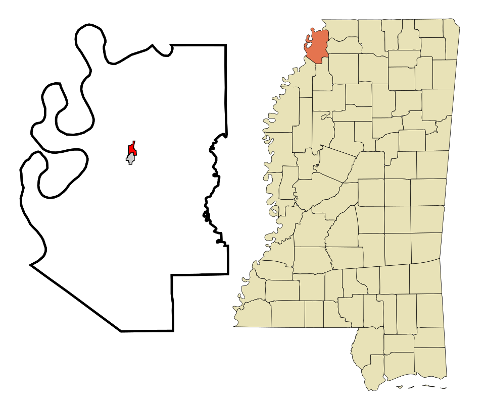Locator map of North Tunica