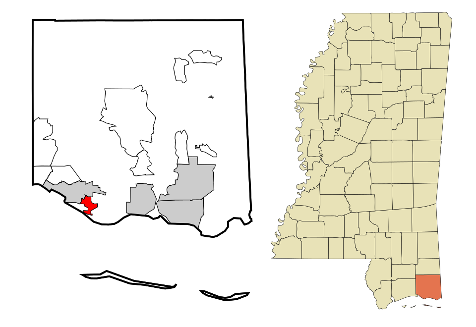 Locator map of Gulf Park Estates