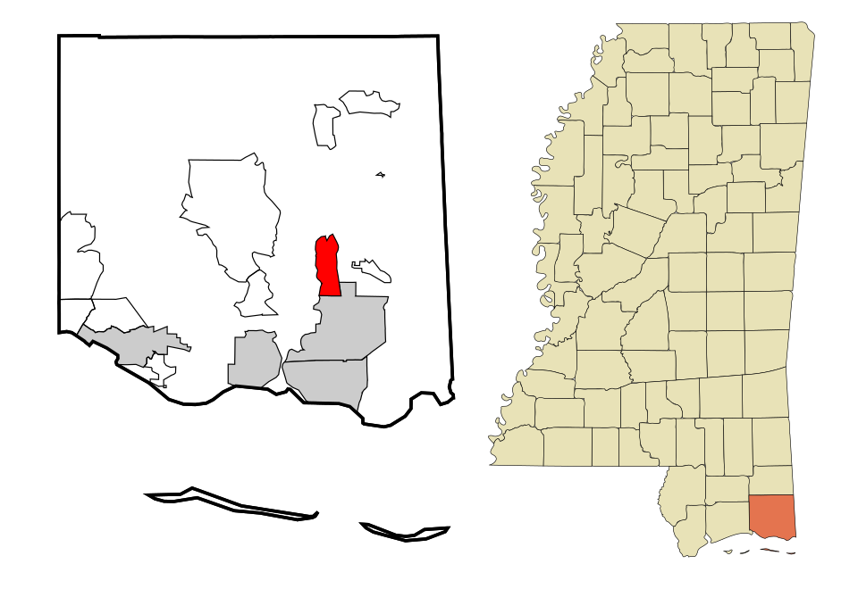 Locator map of Escatawpa
