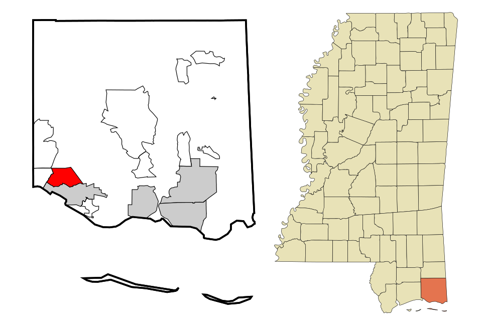 Locator map of Gulf Hills
