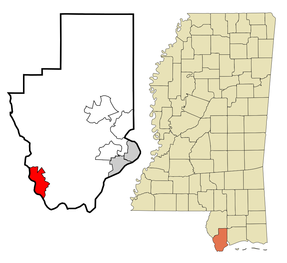 Locator map of Pearlington