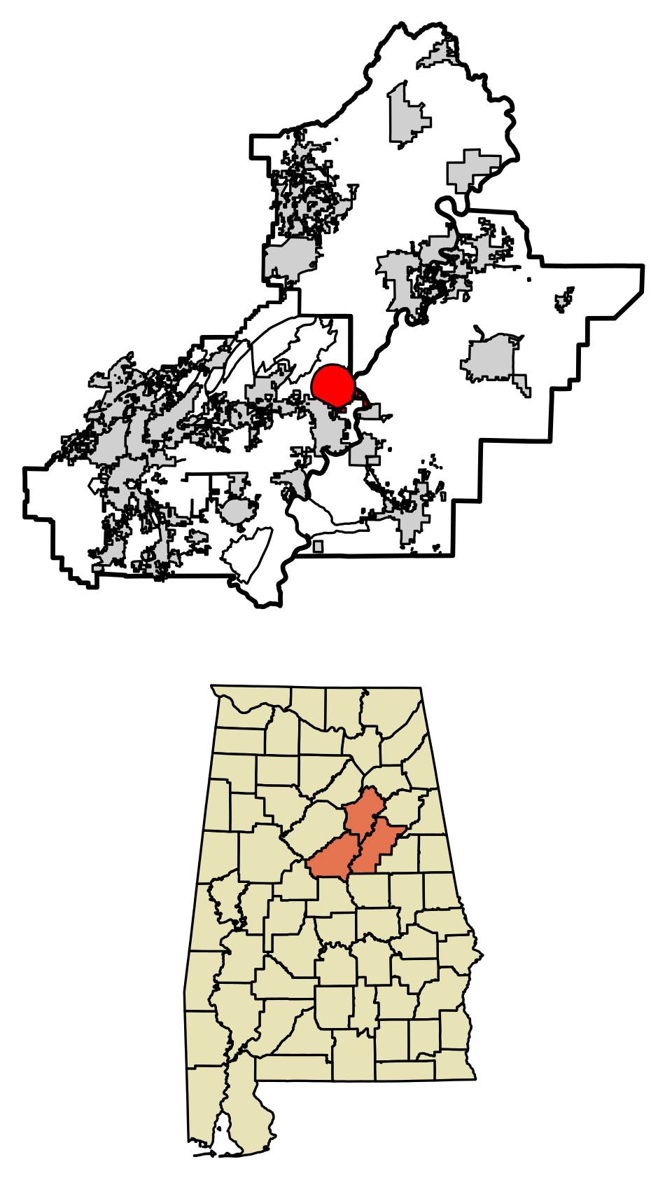 Locator map of Vincent