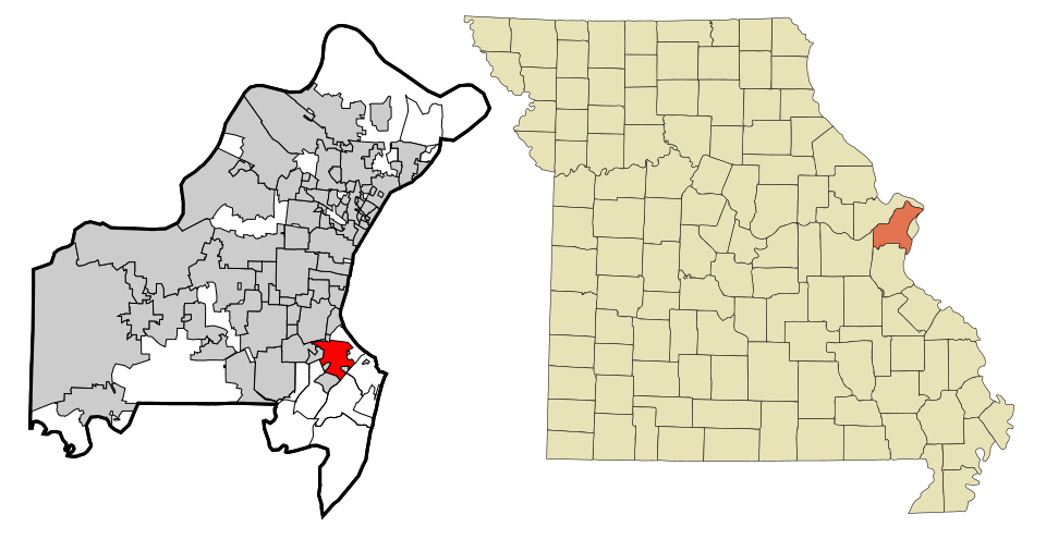 Locator map of Affton