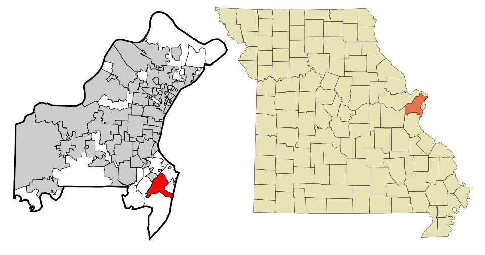 Locator map of Mehlville