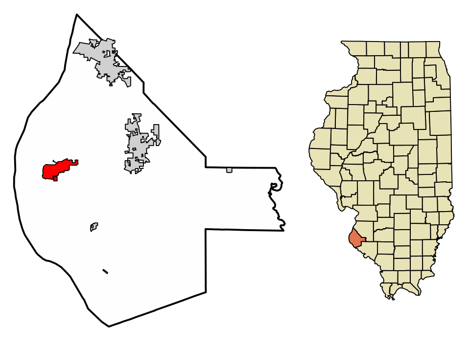 Locator map of Valmeyer