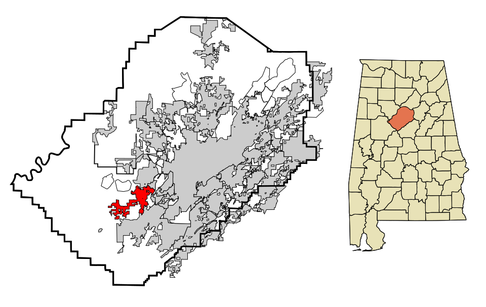 Locator map of Hueytown