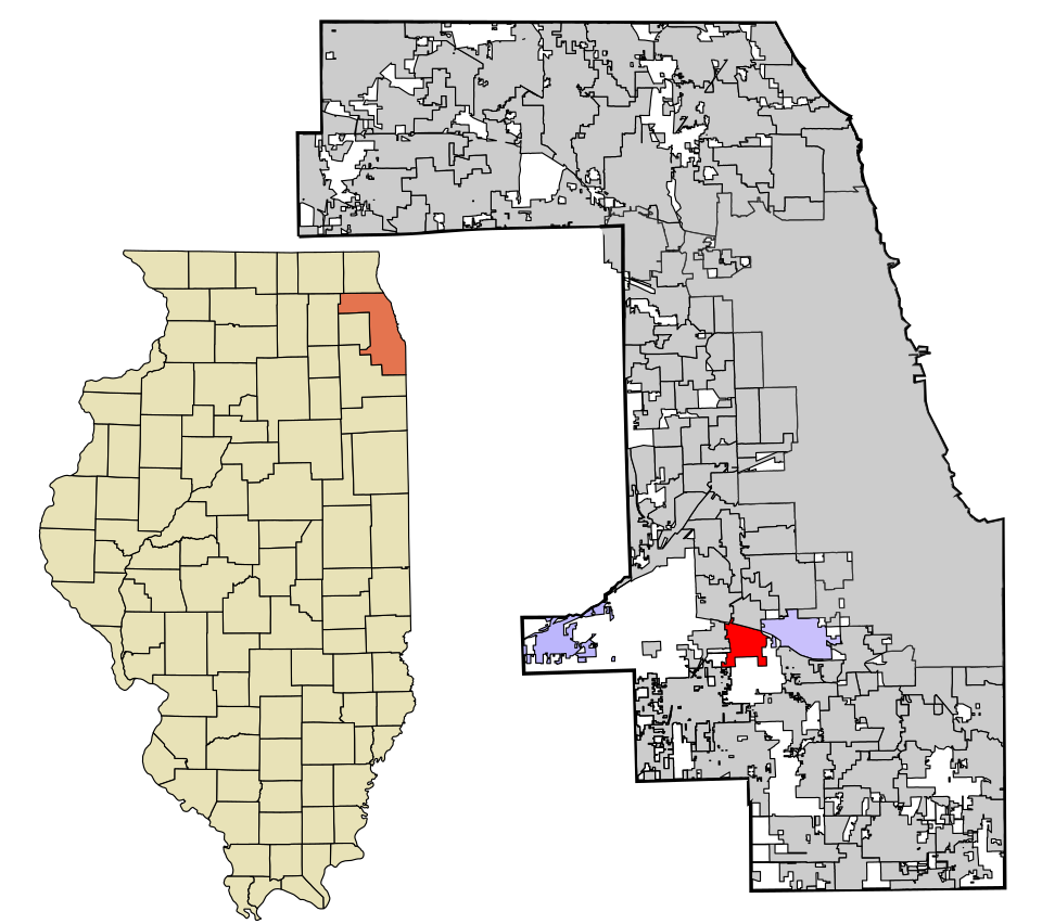 Locator map of Palos Heights