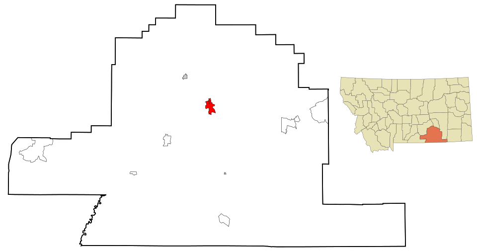 Locator map of Crow Agency