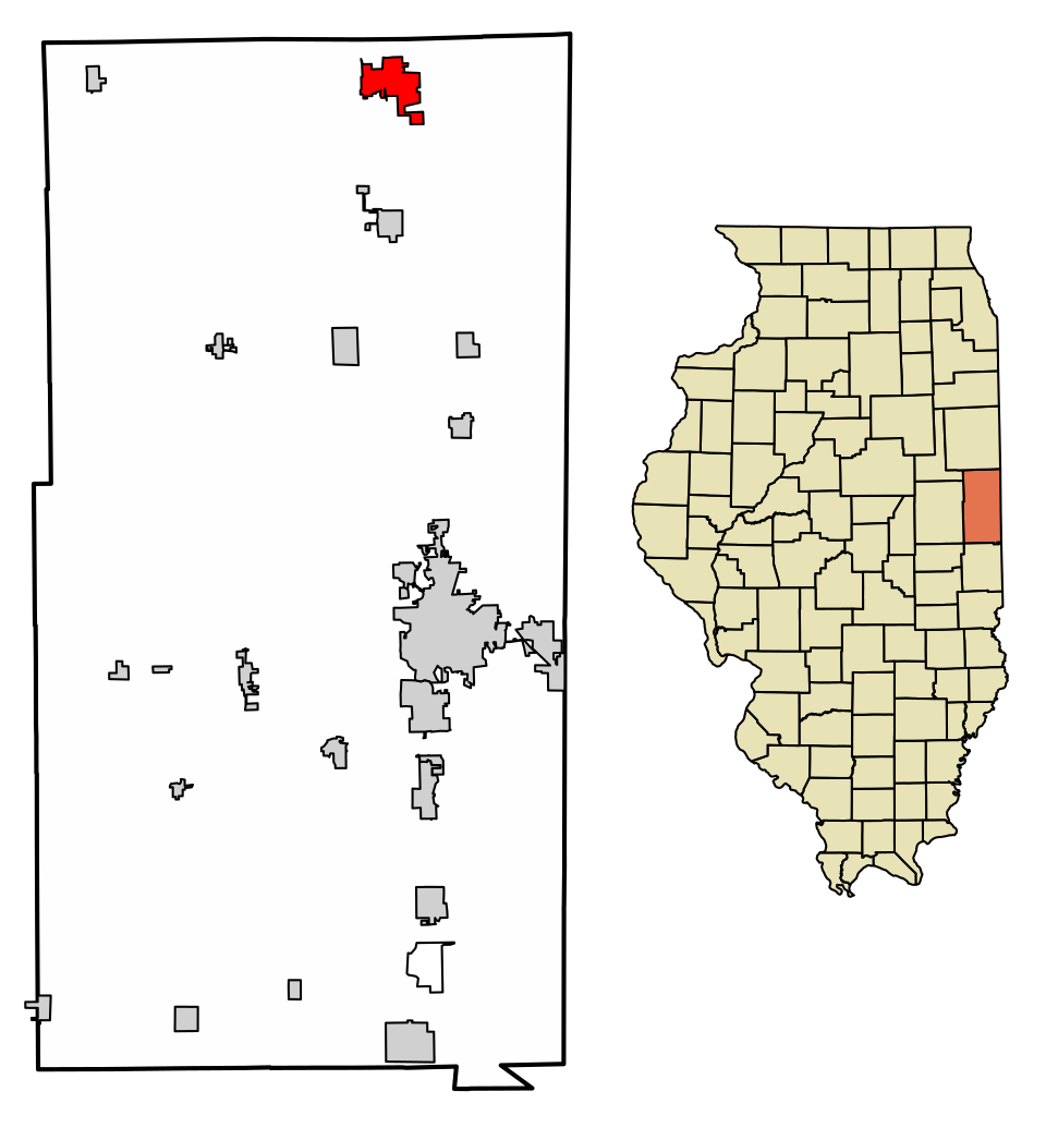 Locator map of Hoopeston