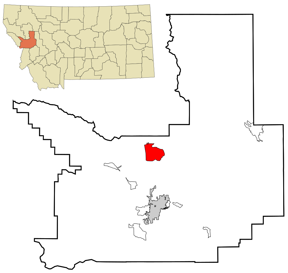 Locator map of Evaro